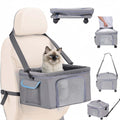 NovaLift 4-in-1 Elevated Cat & Dog Car Seat & Carrier with Removable Wheels (Booster Seat & Travel Bed for Small Dogs & Cats up to 15lbs)