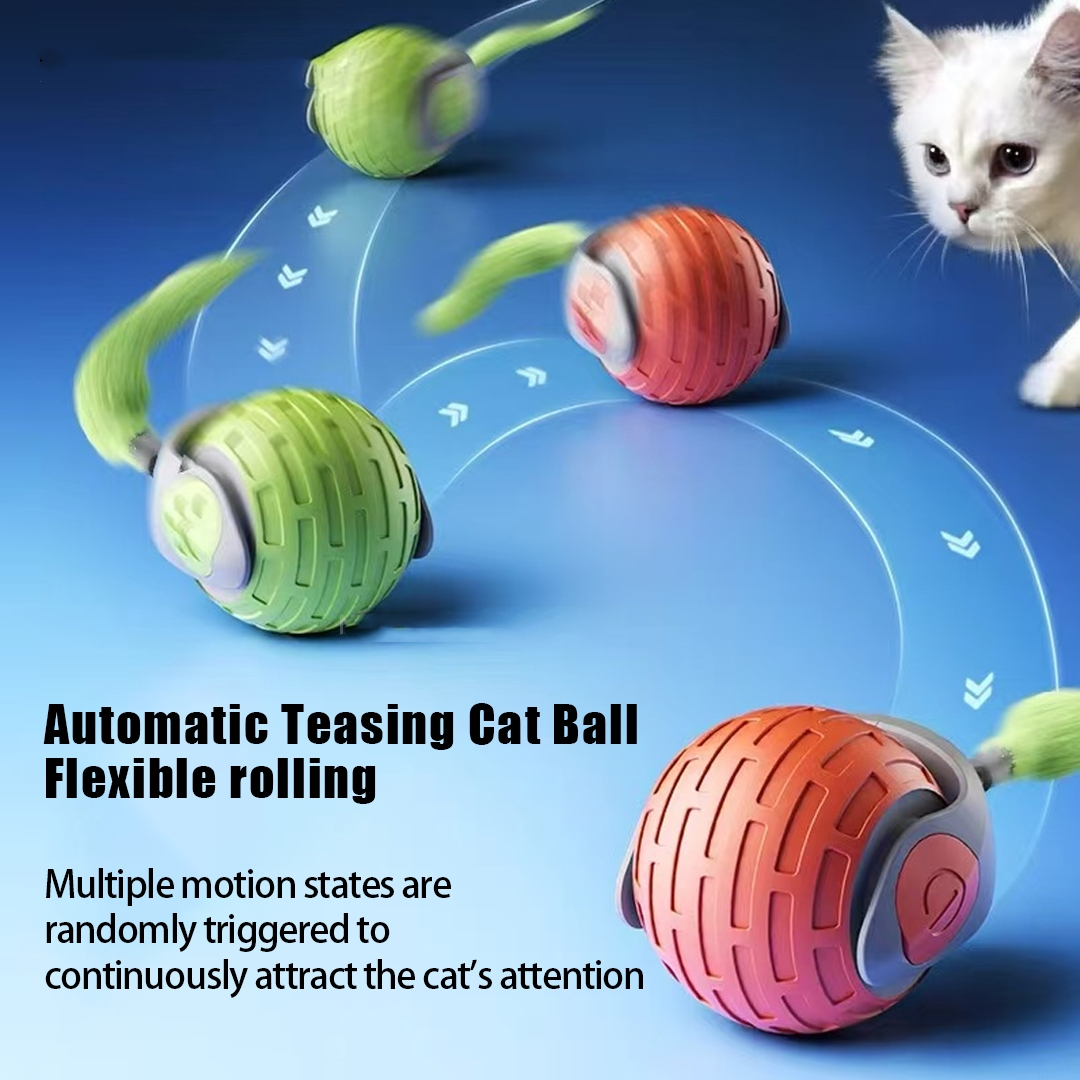 AetherRoll Smart Interactive Cat Ball – USB Rechargeable Motion Toy